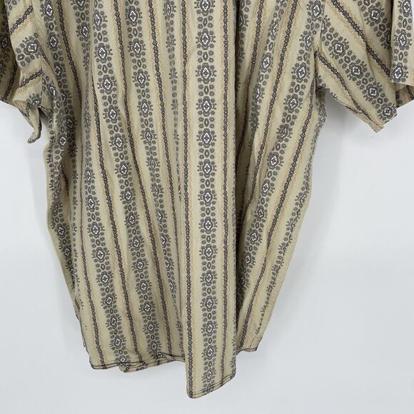 Prana Short Sleeve Button Up Shirt Green Pattern Men's Size L - Picture 6 of 7